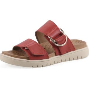 White Mountain Fom Recovery Women’s Namaste Cushioned Slide Sandal(Cruella Red Burnished Smooth)
