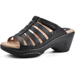 White Mountain Women’s Valencia Clog Sandal(Black/Burn/Smooth)