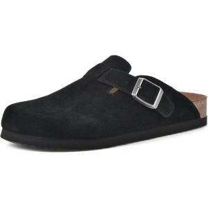 WHITE MOUNTAIN Women’s Bari Comfort-Molded Clogs(Black/Suede)