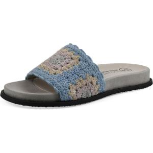 WHITE MOUNTAIN Women’s Maxim Macrame Slide Sandal, Dusty Teal/Lavender/Mult/Fab, 8.5 M