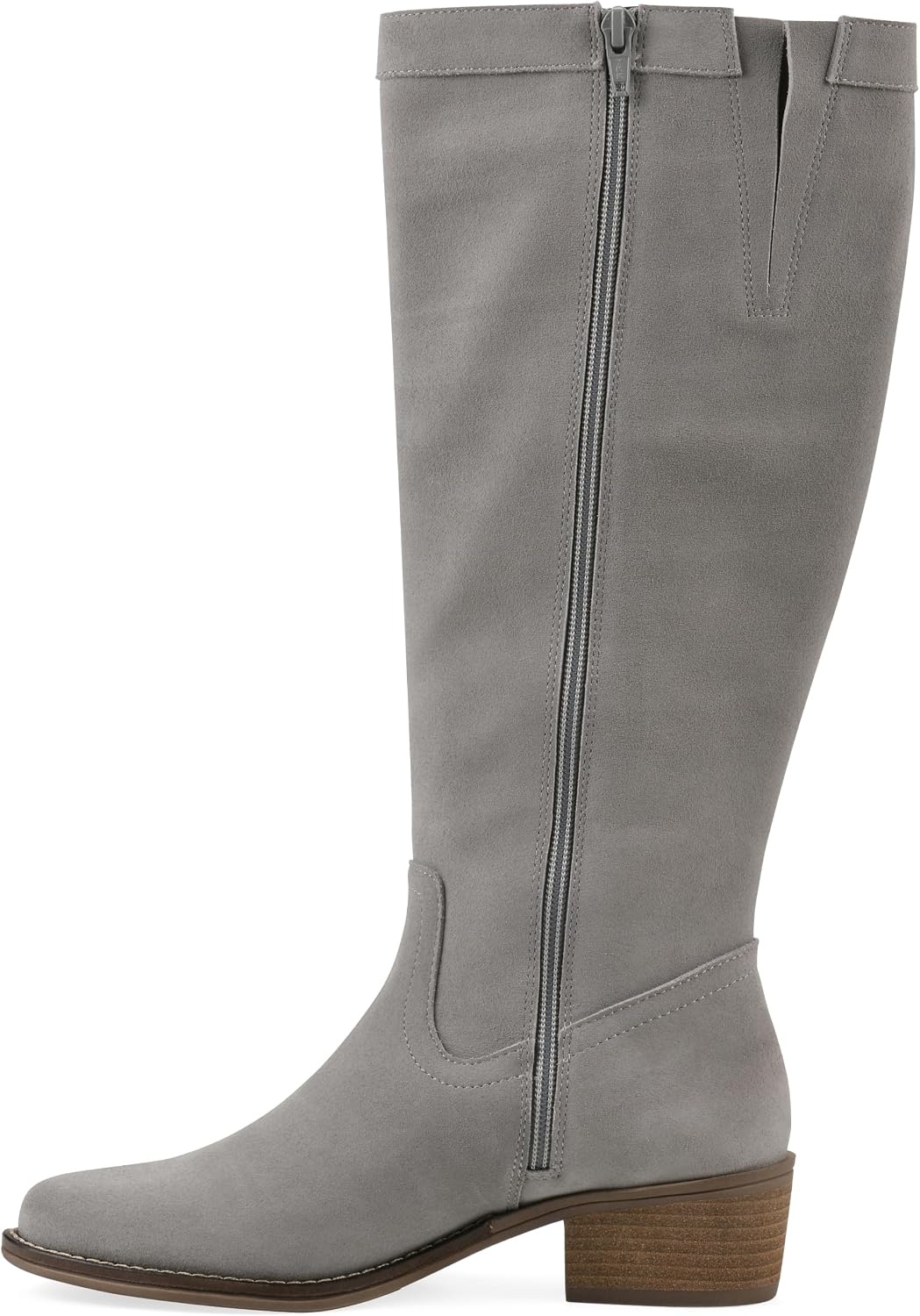 image:imageWHITE MOUNTAIN Womens Altitude Western Tall BootLight Grey Suede