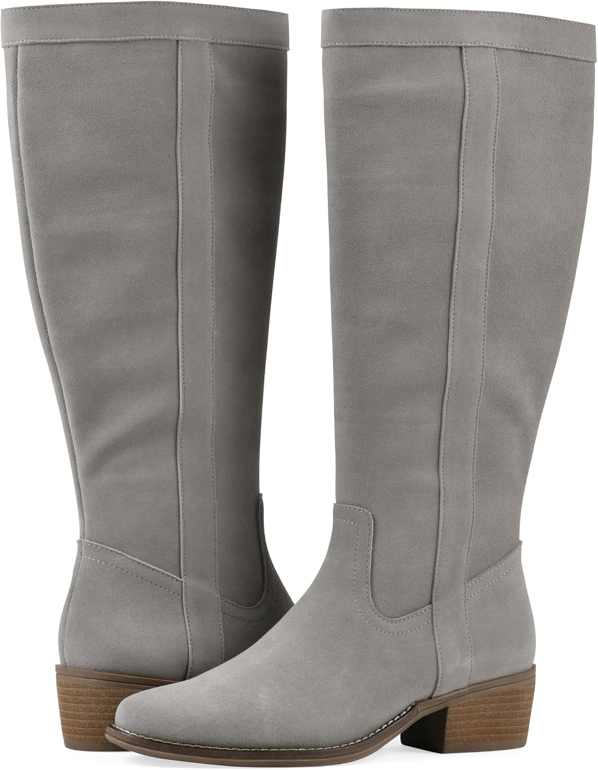 image:imageWHITE MOUNTAIN Womens Altitude Western Tall BootLight Grey Suede