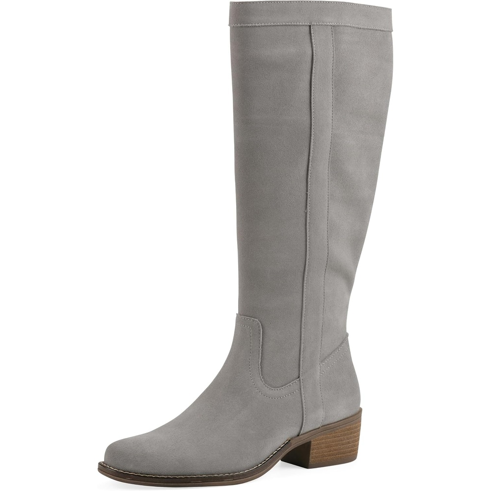 image:imageWHITE MOUNTAIN Womens Altitude Western Tall BootLight Grey Suede
