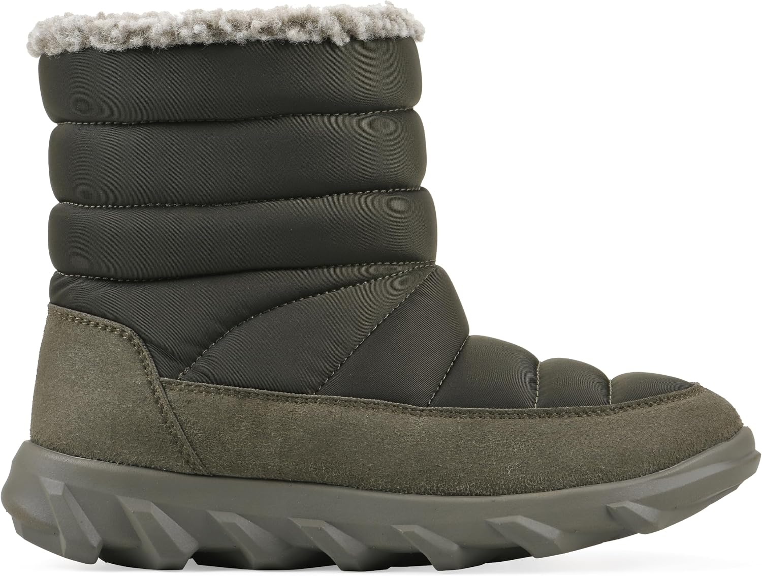 image:imageWHITE MOUNTAIN Womens Kebob Faux FurLined Puffer Winter BootieArmy Fabric