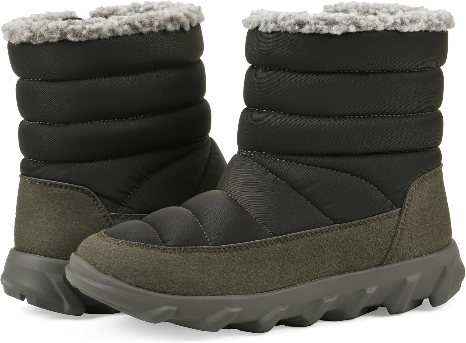 image:imageWHITE MOUNTAIN Womens Kebob Faux FurLined Puffer Winter BootieArmy Fabric