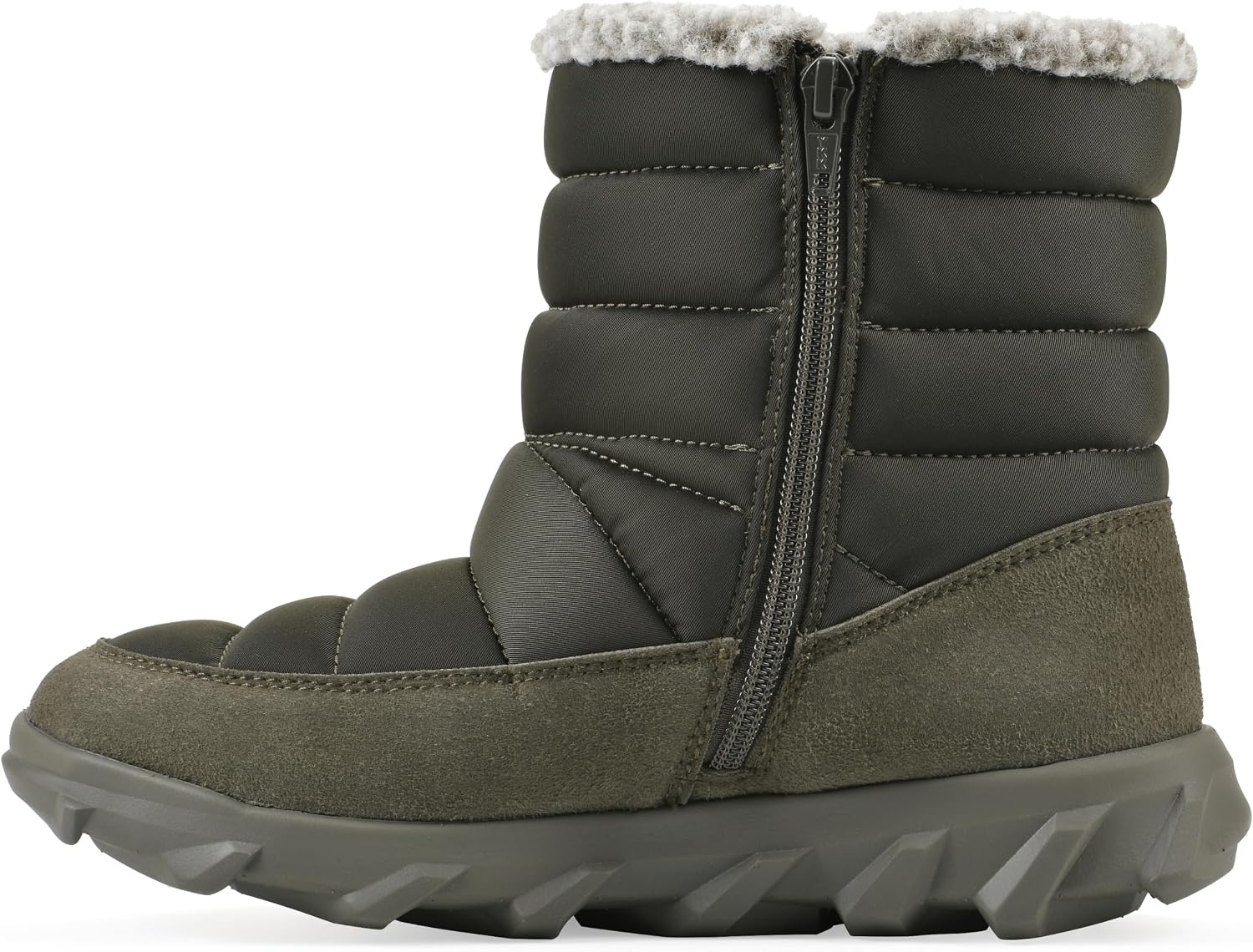 image:imageWHITE MOUNTAIN Womens Kebob Faux FurLined Puffer Winter BootieArmy Fabric