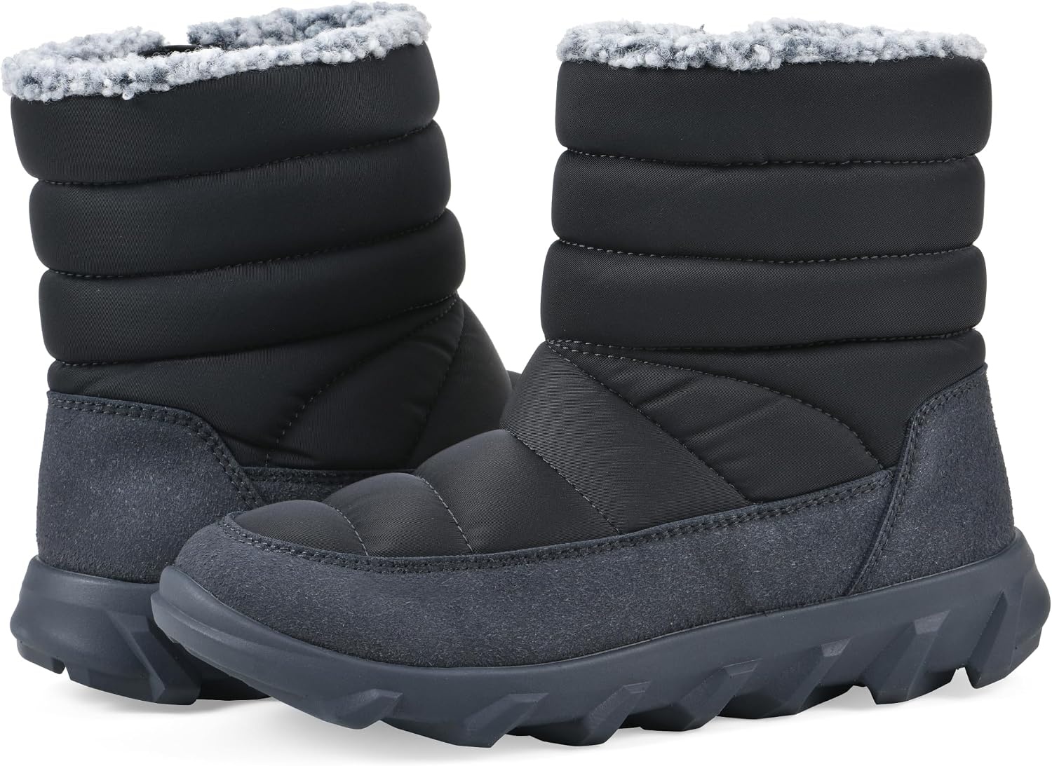 image:imageWHITE MOUNTAIN Womens Kebob Faux FurLined Puffer Winter BootieNavy Sueded Smooth