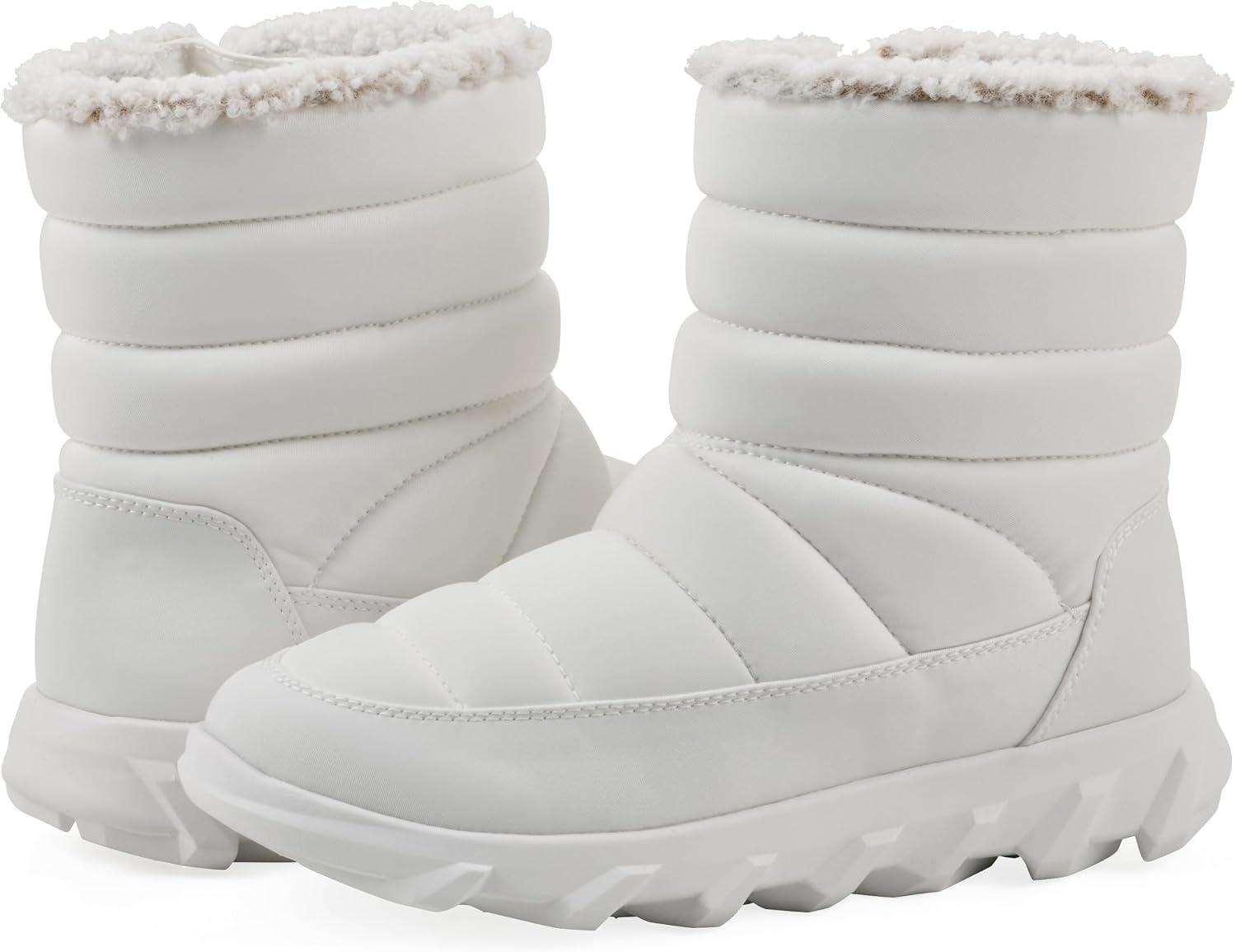 image:imageWHITE MOUNTAIN Womens Kebob Faux FurLined Puffer Winter BootieWhite Fabric