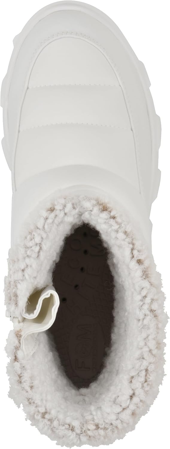 image:imageWHITE MOUNTAIN Womens Kebob Faux FurLined Puffer Winter BootieWhite Fabric