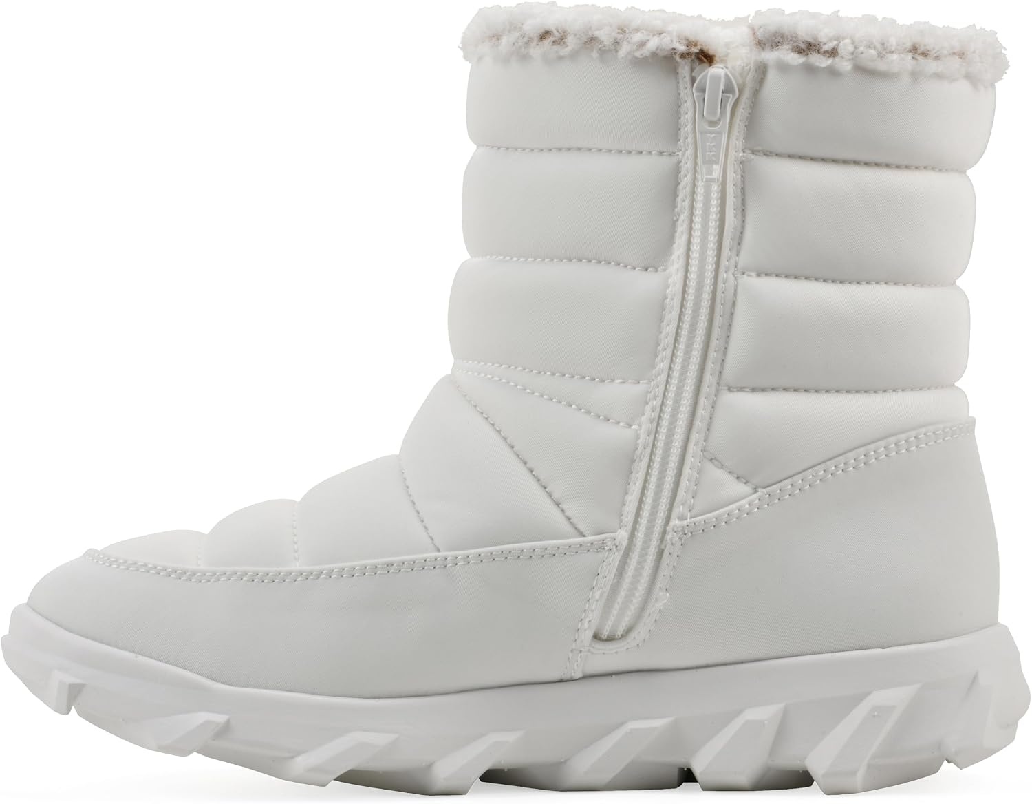 image:imageWHITE MOUNTAIN Womens Kebob Faux FurLined Puffer Winter BootieWhite Fabric