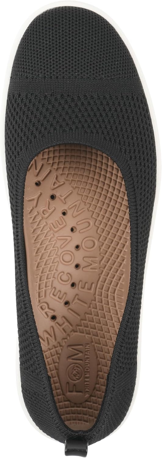 image:imageWhite Mountain Fom Recovery Womens Naveen Cushioned Fly Knit SlipOn FlatBlack Fabric