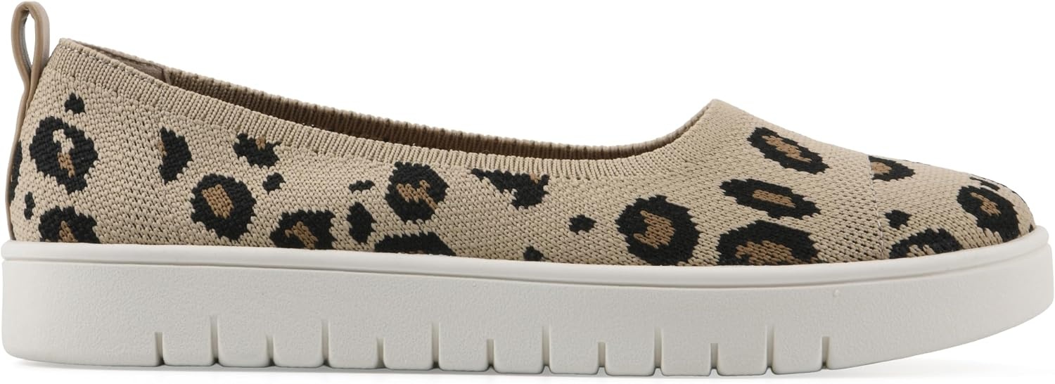 image:imageWhite Mountain Fom Recovery Womens Naveen Cushioned Fly Knit SlipOn FlatLeopard Fabric