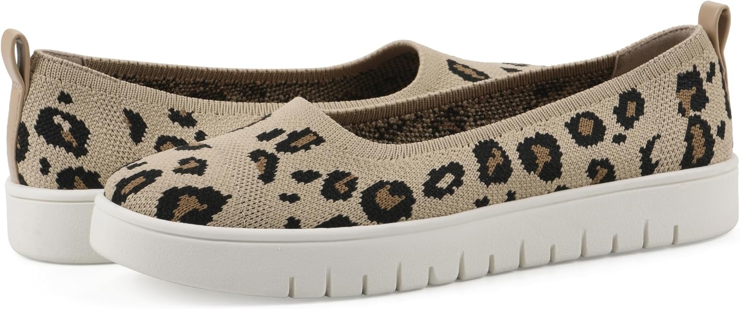 image:imageWhite Mountain Fom Recovery Womens Naveen Cushioned Fly Knit SlipOn FlatLeopard Fabric