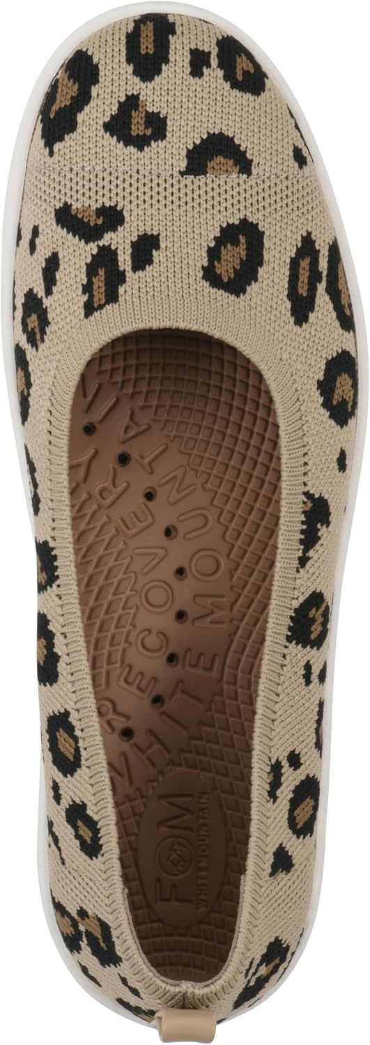 image:imageWhite Mountain Fom Recovery Womens Naveen Cushioned Fly Knit SlipOn FlatLeopard Fabric