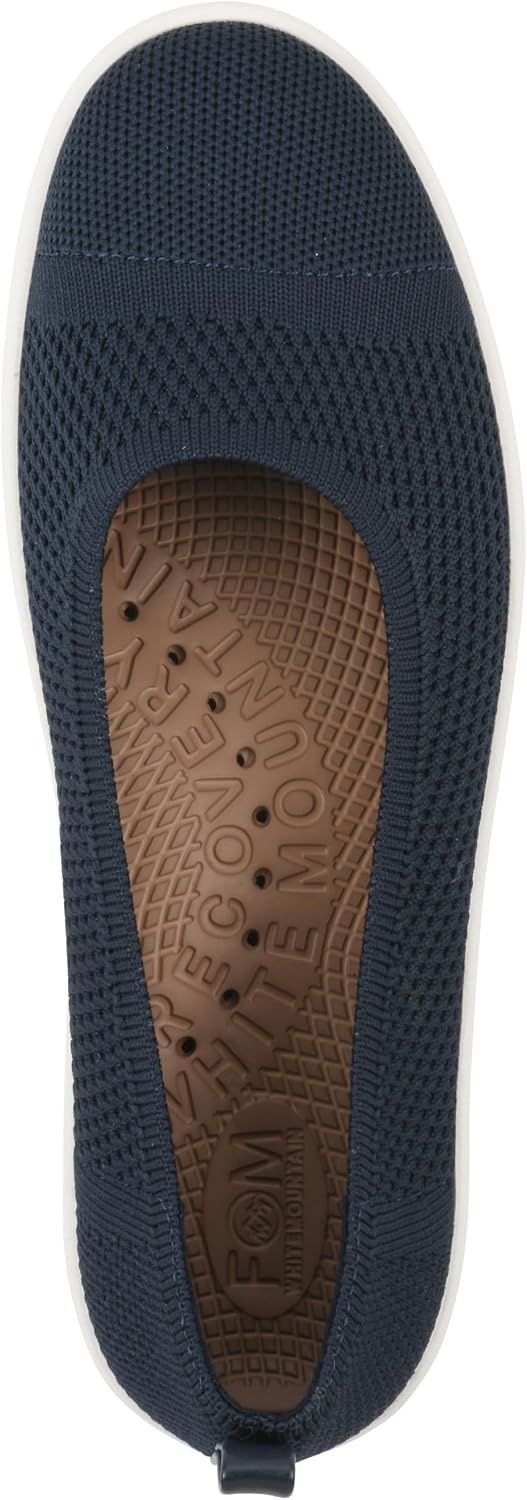 image:imageWhite Mountain Fom Recovery Womens Naveen Cushioned Fly Knit SlipOn FlatNavy Fabric