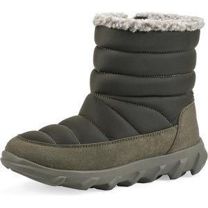 WHITE MOUNTAIN Women’s Kebob Faux Fur-Lined Puffer Winter Bootie(Army Fabric)