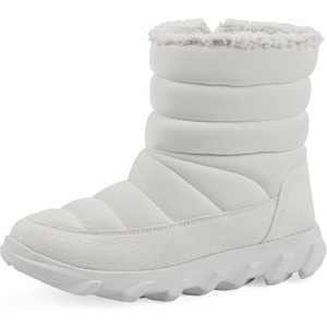 WHITE MOUNTAIN Women’s Kebob Faux Fur-Lined Puffer Winter Bootie(White Fabric)