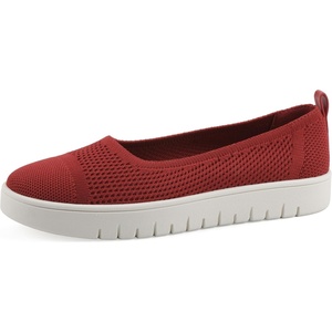 White Mountain Fom Recovery Women’s Naveen Cushioned Fly Knit Slip-On Flat(Cruella Red Fabric)