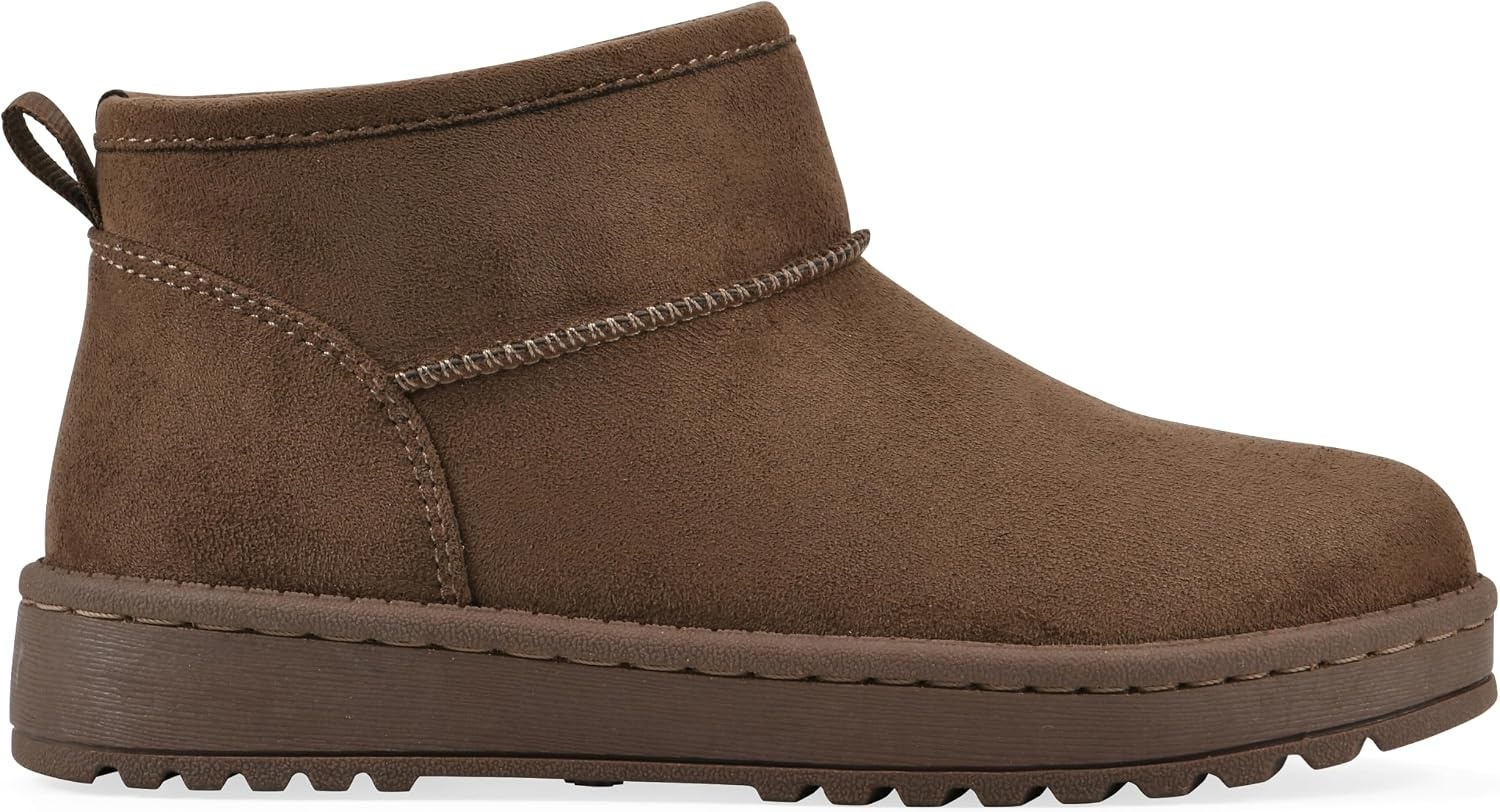 image:imageWHITE MOUNTAIN KIDS Girls Inspo Faux Fur Ankle BootieDark Chocolate Fabric