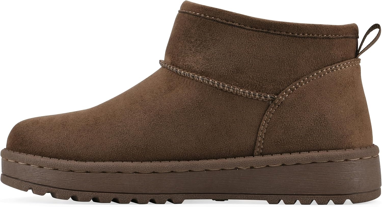 image:imageWHITE MOUNTAIN KIDS Girls Inspo Faux Fur Ankle BootieDark Chocolate Fabric