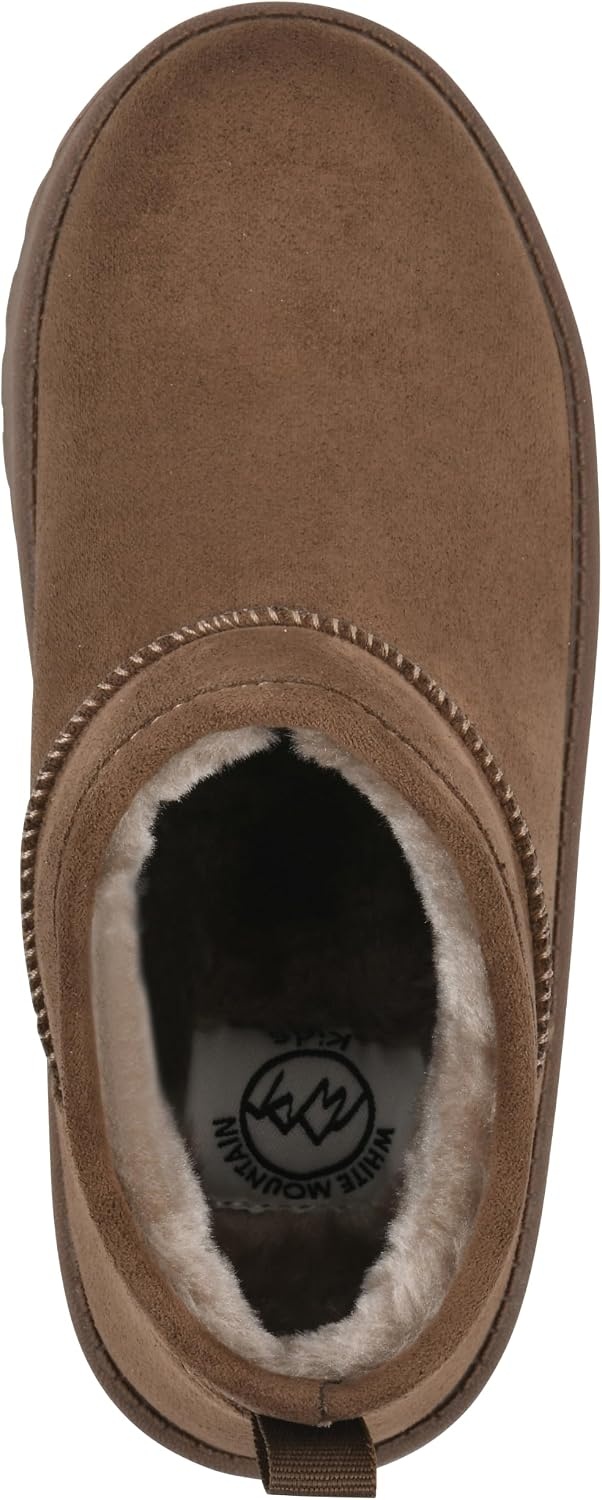 image:imageWHITE MOUNTAIN KIDS Girls Inspo Faux Fur Ankle BootieDark Chocolate Fabric