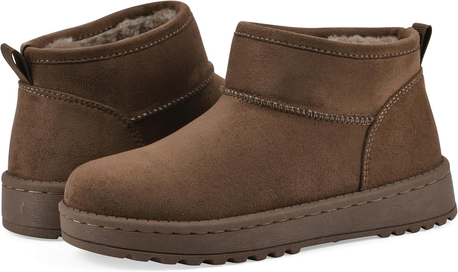image:imageWHITE MOUNTAIN KIDS Girls Inspo Faux Fur Ankle BootieDark Chocolate Fabric