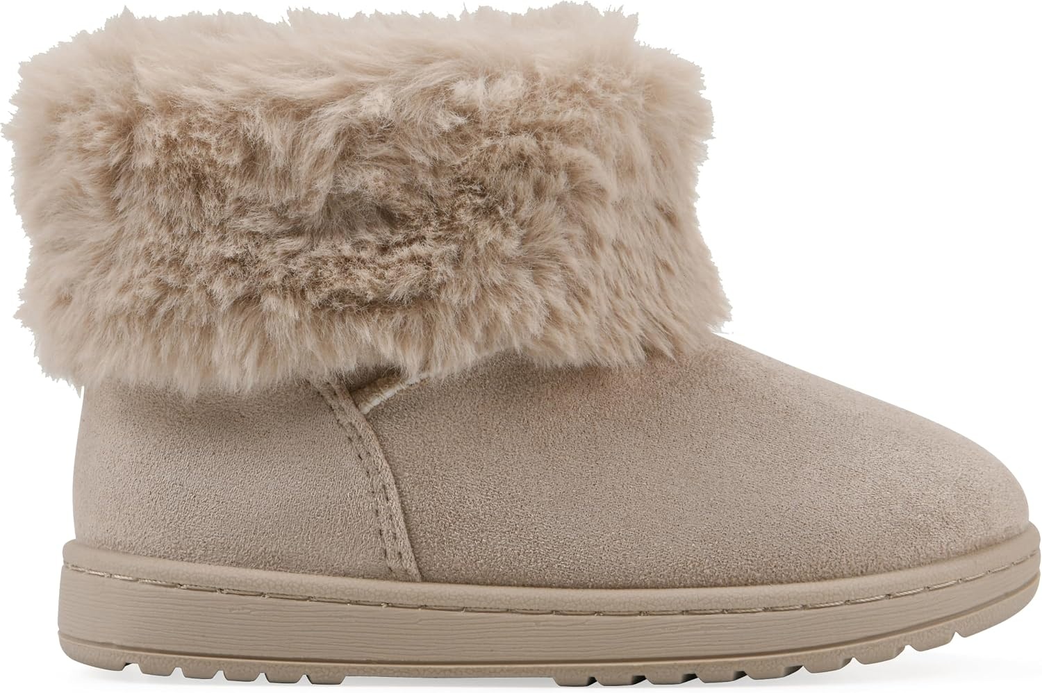 image:imageWHITE MOUNTAIN Kids Girls Inez Faux Fur BootDark Beige Fabric