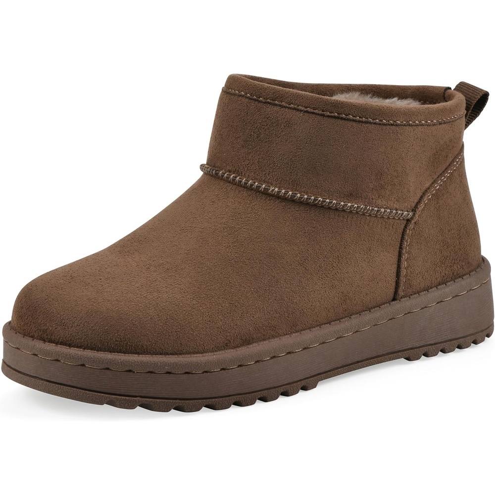 image:imageWHITE MOUNTAIN KIDS Girls Inspo Faux Fur Ankle BootieDark Chocolate Fabric