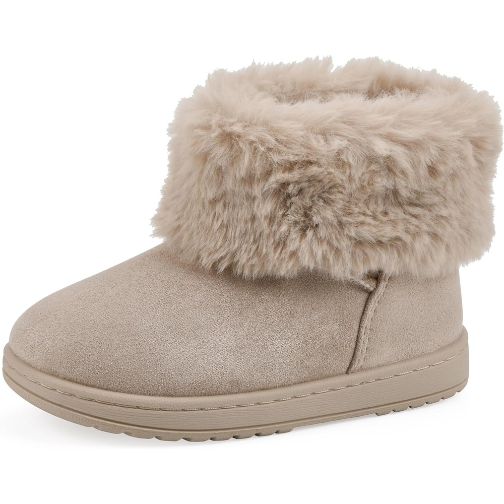 image:imageWHITE MOUNTAIN Kids Girls Inez Faux Fur BootDark Beige Fabric