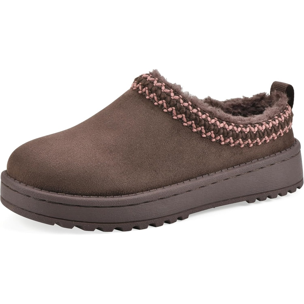 image:imageWhite Mountain Kids Girls Lucianna Faux Fur Slipper ClogMocha Fabric