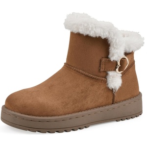 WHITE MOUNTAIN Kids Girls’ In Love Faux Fur-Lined Ankle Bootie(Chestnut Fabric)