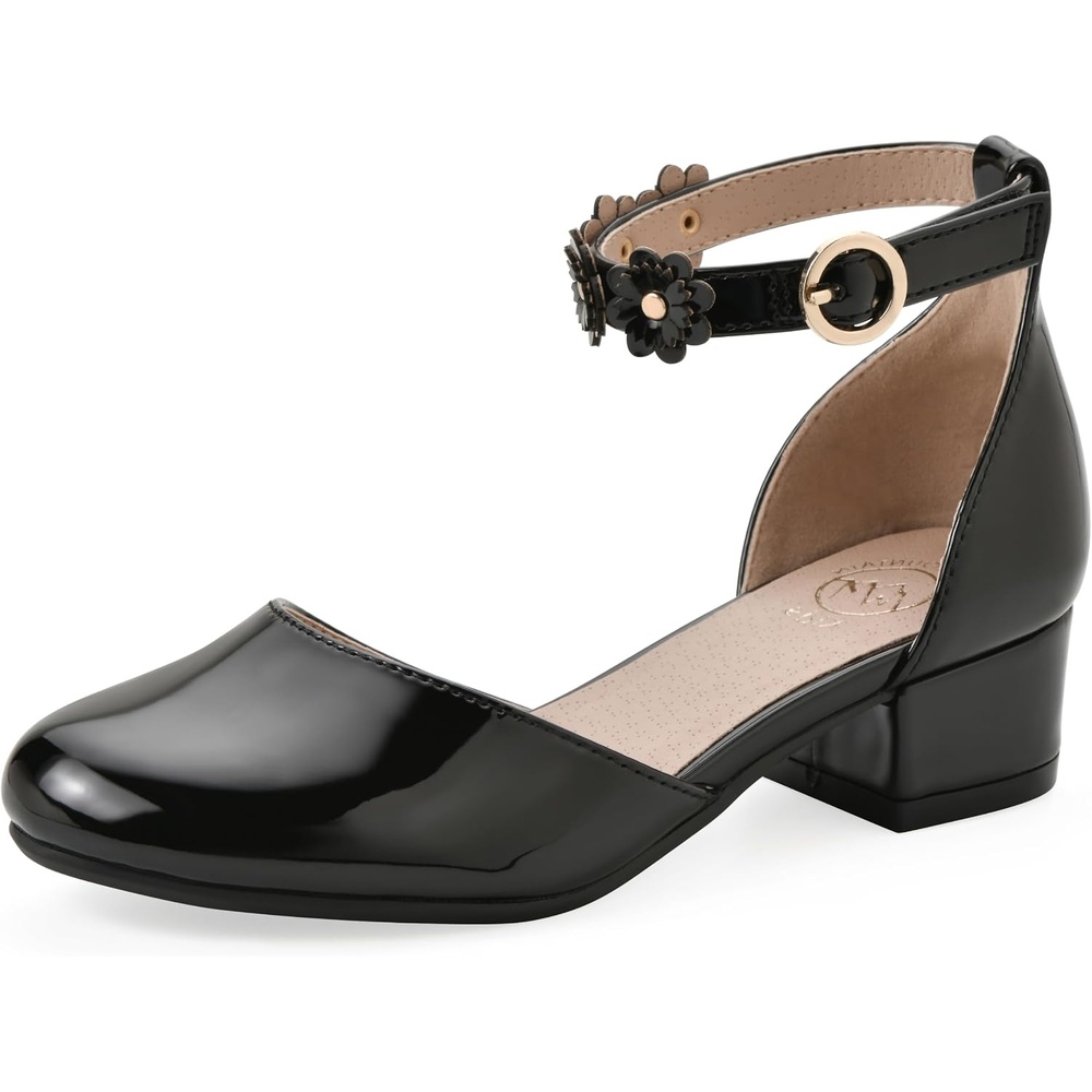 image:imageWHITE MOUNTAIN Kids Girls Emerson Floral Dress ShoeBlack Patent Smooth