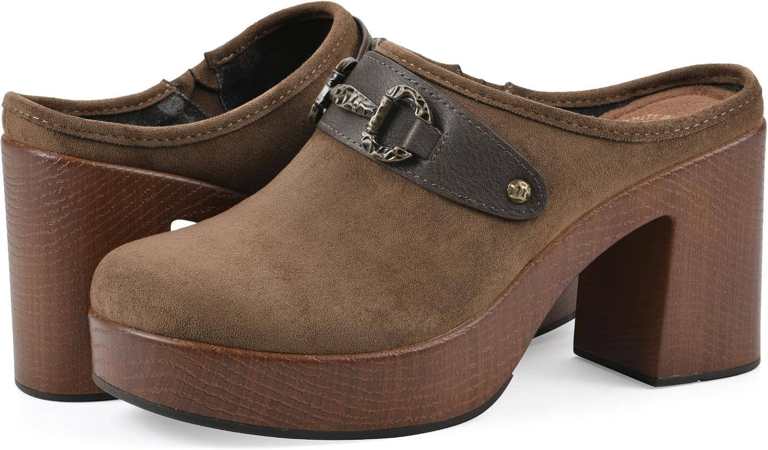 image:imageWHITE MOUNTAIN Womens Barleys Platform ClogDark Taupe Multi