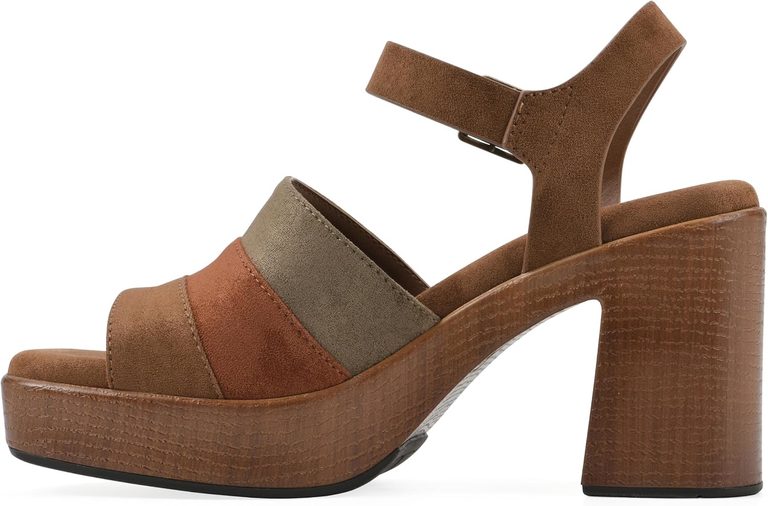 image:imageWHITE MOUNTAIN Womens Barrette Platform SandalPecan Multi Fabric