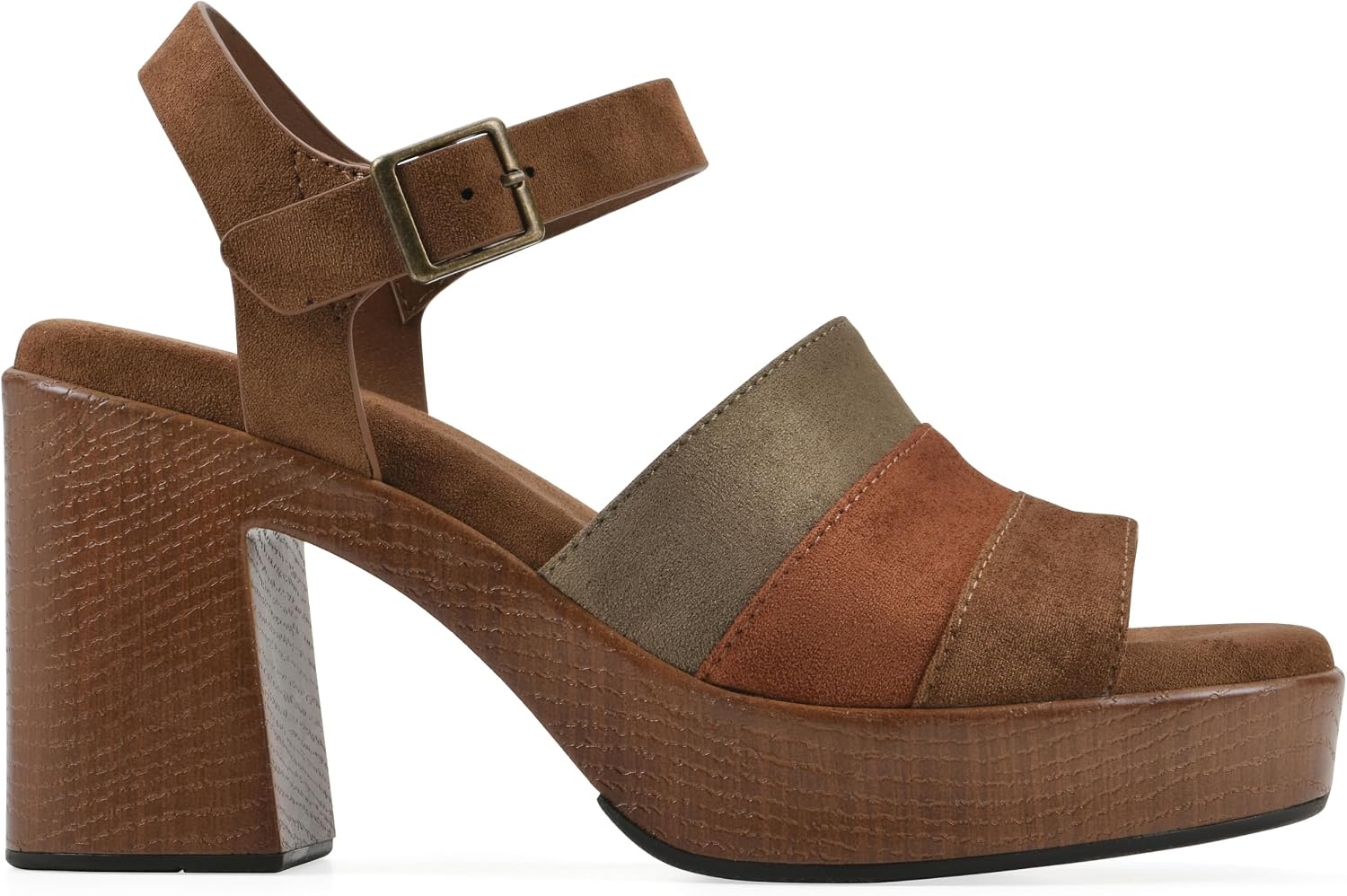 image:imageWHITE MOUNTAIN Womens Barrette Platform SandalPecan Multi Fabric