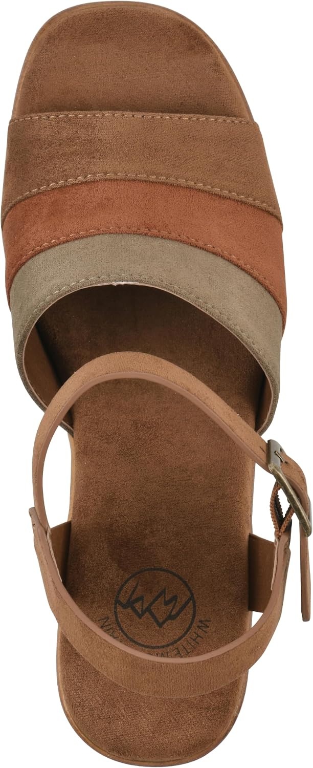 image:imageWHITE MOUNTAIN Womens Barrette Platform SandalPecan Multi Fabric