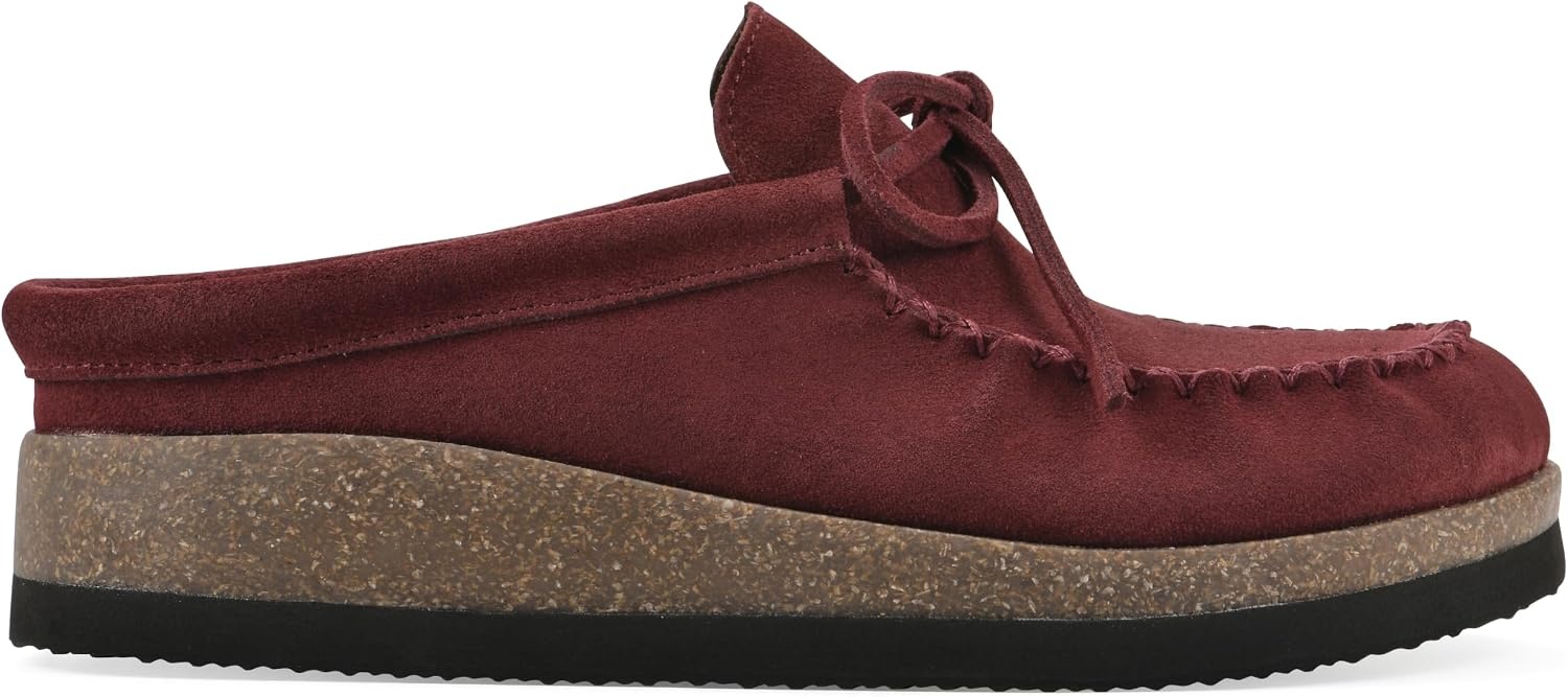 image:imageWHITE MOUNTAIN Womens Bayhead MocToe Footbed ClogBurgundy Suede