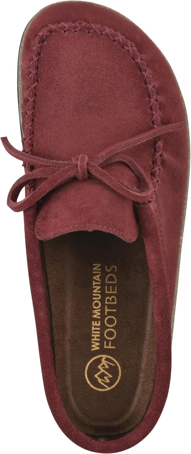 image:imageWHITE MOUNTAIN Womens Bayhead MocToe Footbed ClogBurgundy Suede
