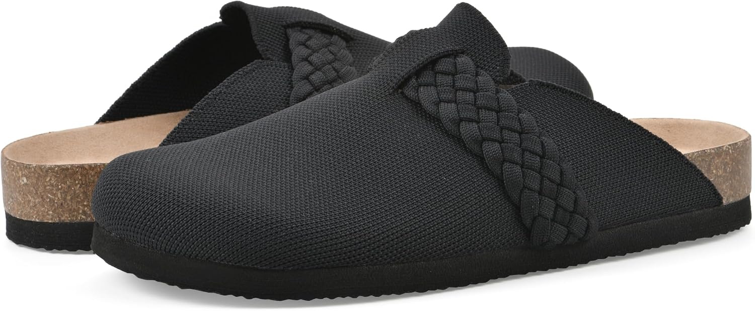 image:imageWHITE MOUNTAIN Womens Bestie Braided Footbed ClogBlack Fabric