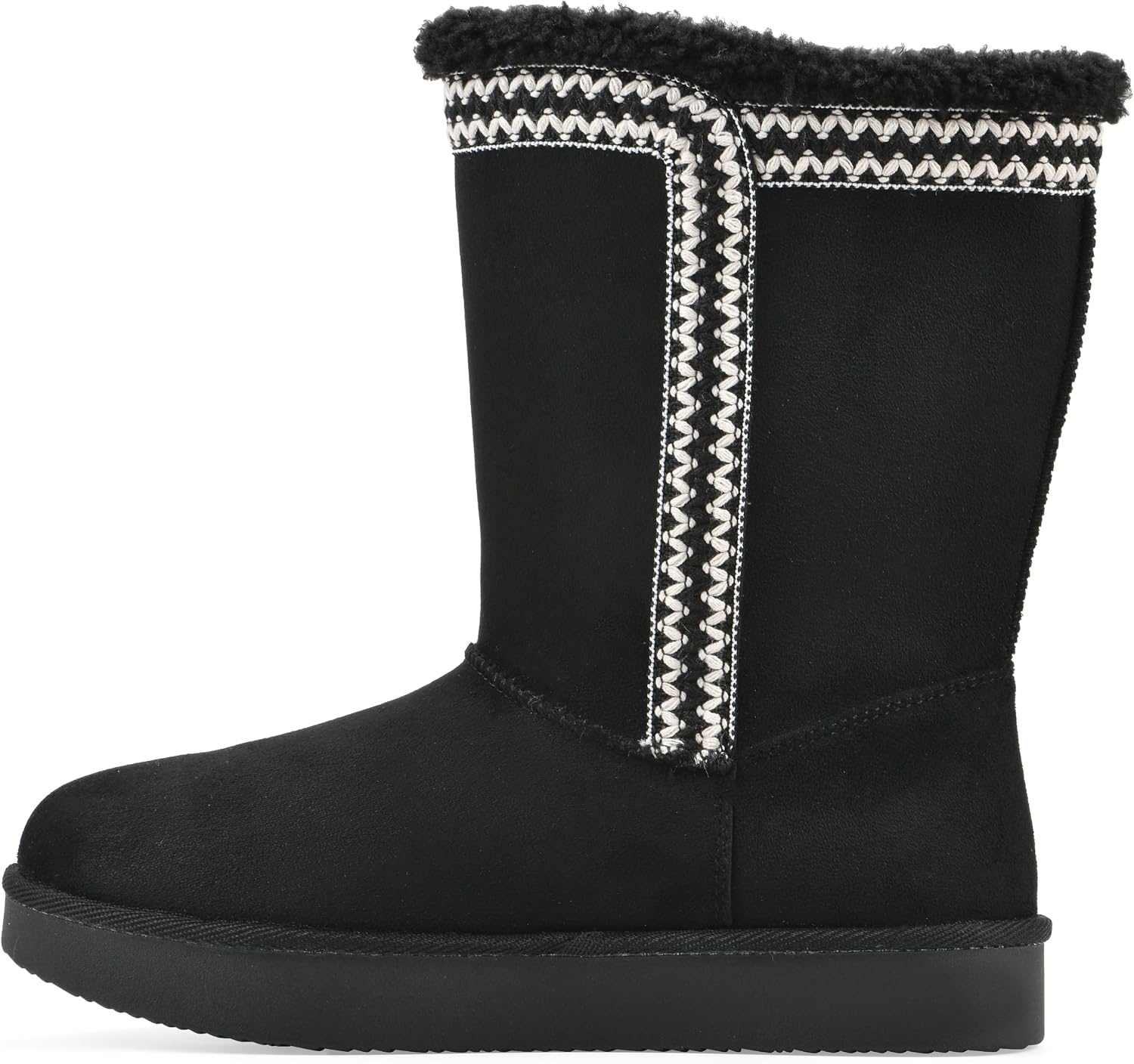 image:imageWHITE MOUNTAIN Womens Blanca Faux FurLined Mid Shaft BootieBlack Fabric