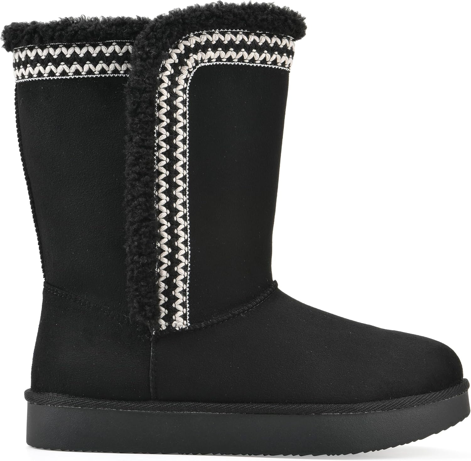 image:imageWHITE MOUNTAIN Womens Blanca Faux FurLined Mid Shaft BootieBlack Fabric