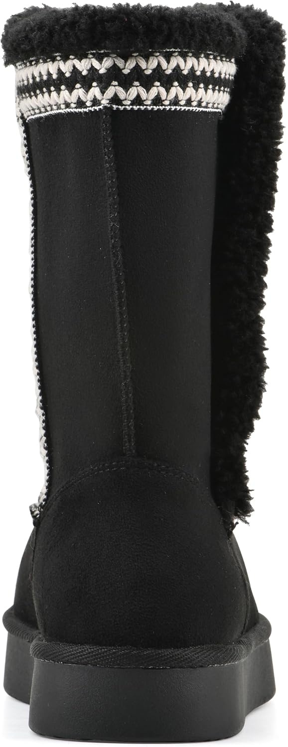 image:imageWHITE MOUNTAIN Womens Blanca Faux FurLined Mid Shaft BootieBlack Fabric