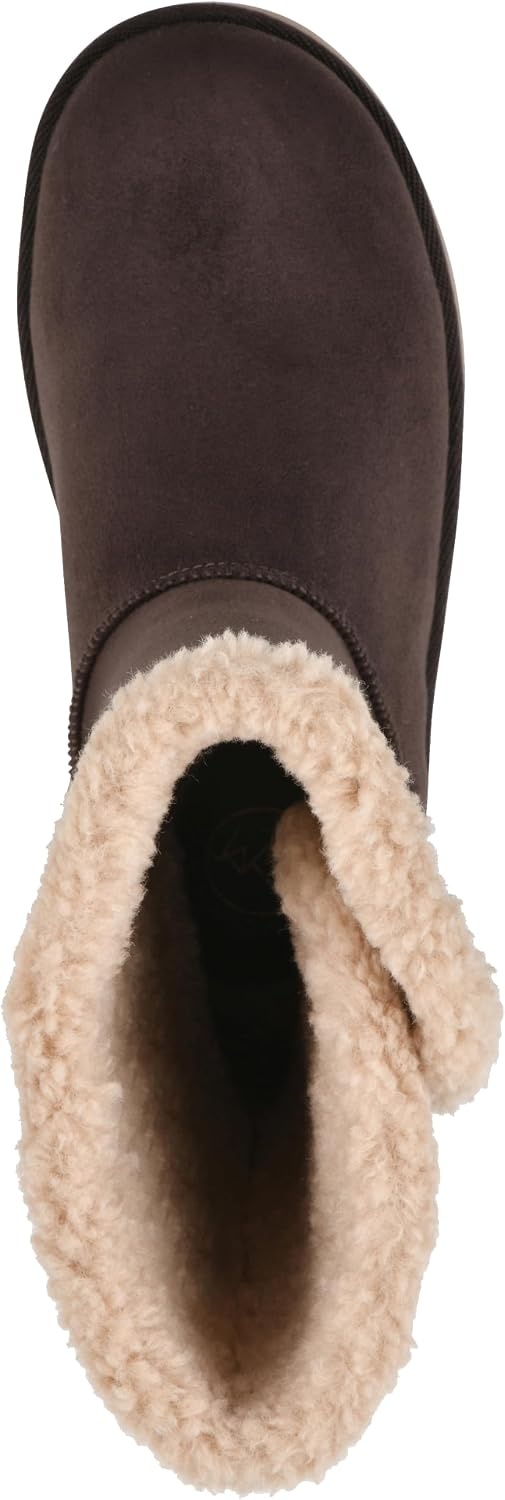 image:imageWHITE MOUNTAIN Womens Blanca Faux FurLined Mid Shaft BootieDark Brown Fabric