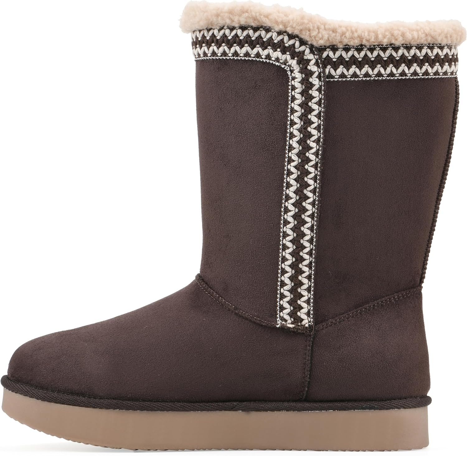 image:imageWHITE MOUNTAIN Womens Blanca Faux FurLined Mid Shaft BootieDark Brown Fabric