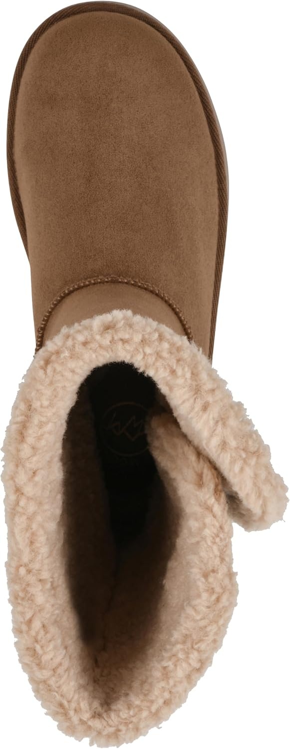 image:imageWHITE MOUNTAIN Womens Blanca Faux FurLined Mid Shaft BootieLight Chestnut Fabric