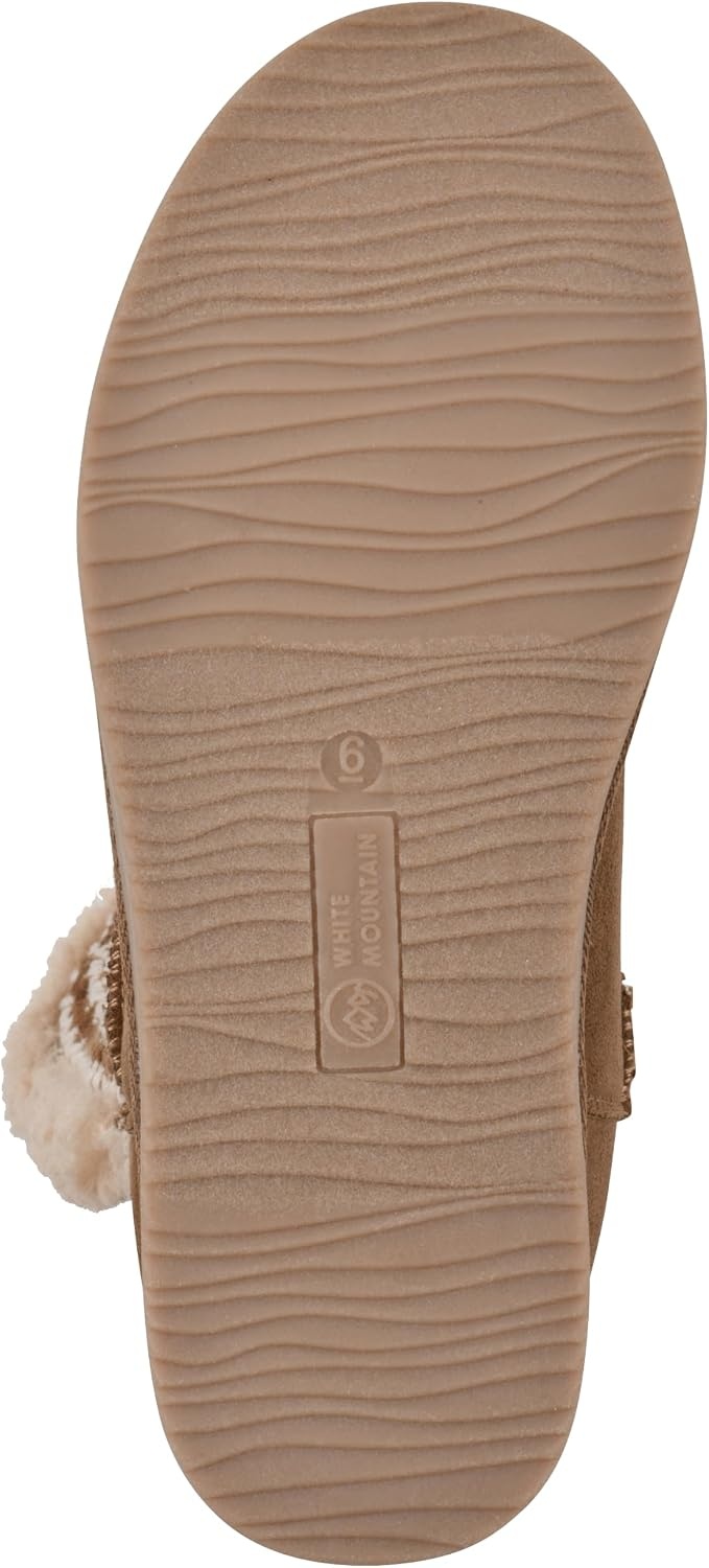 image:imageWHITE MOUNTAIN Womens Blanca Faux FurLined Mid Shaft BootieLight Chestnut Fabric