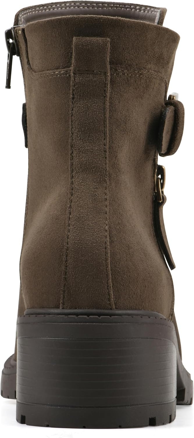 image:imageWHITE MOUNTAIN Womens Bodie Lug Sole BootieArmy Fabric