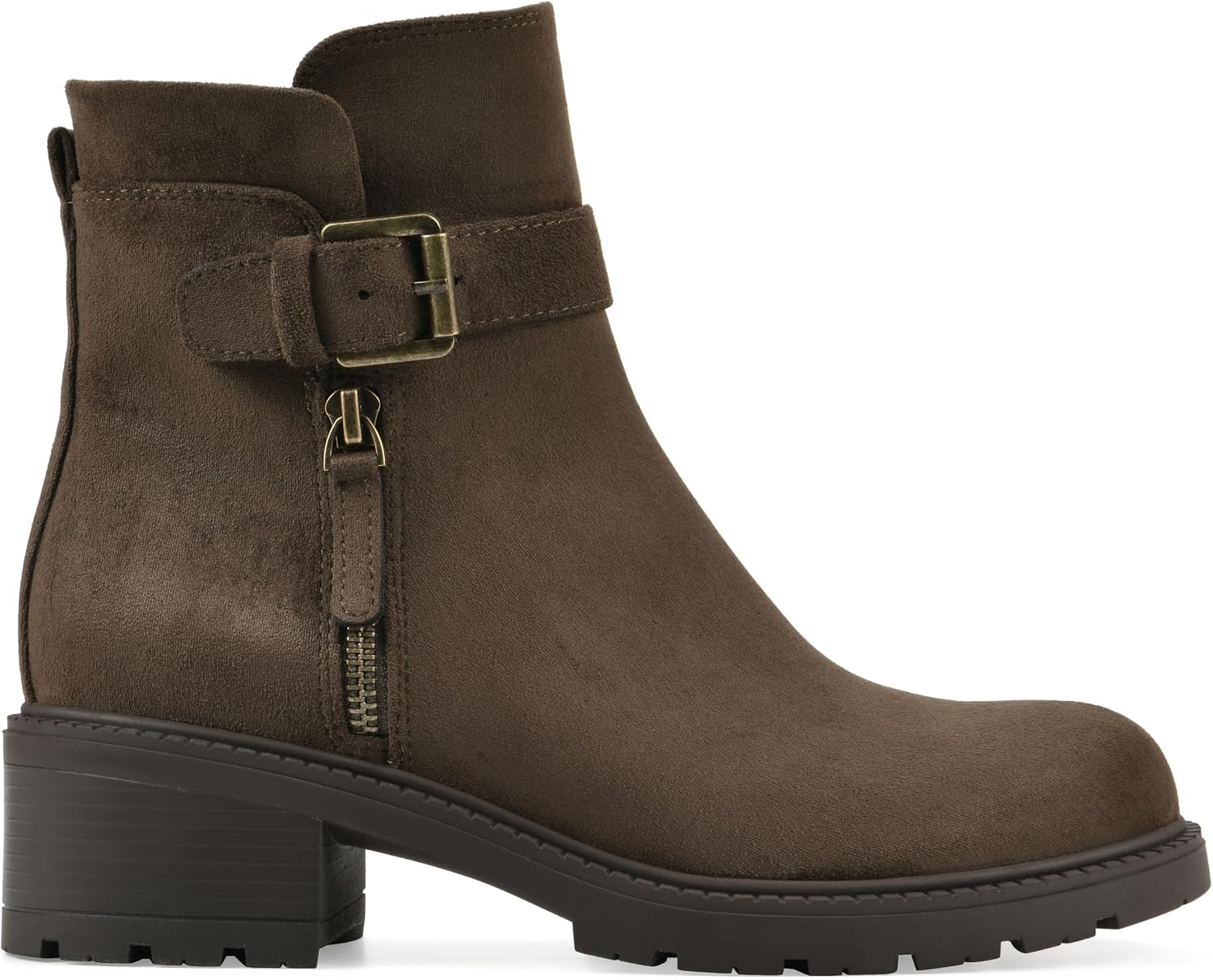 image:imageWHITE MOUNTAIN Womens Bodie Lug Sole BootieArmy Fabric