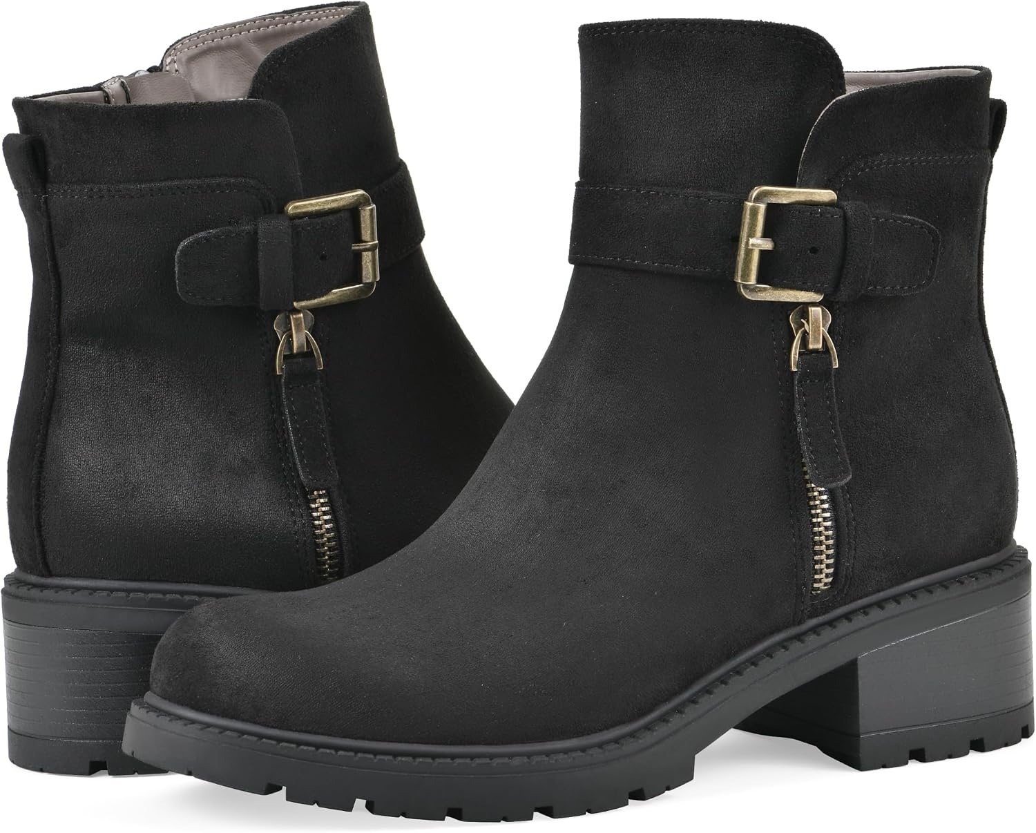image:imageWHITE MOUNTAIN Womens Bodie Lug Sole BootieBlack Fabric