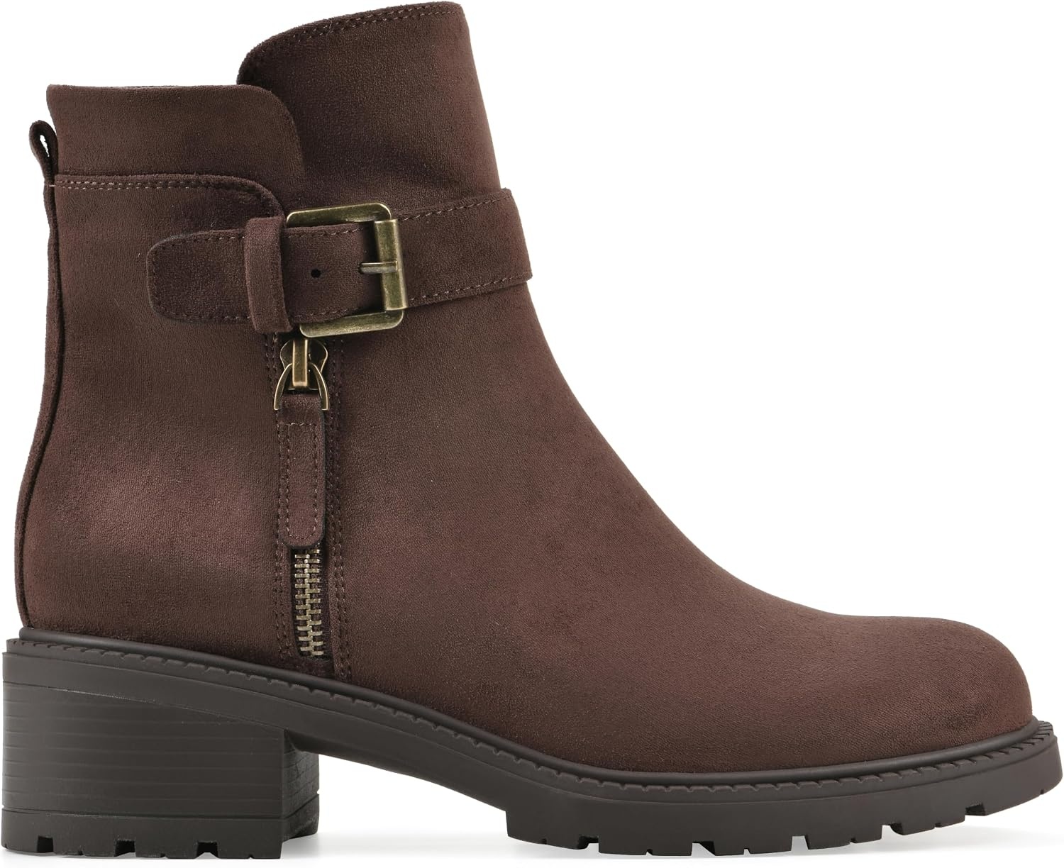 image:imageWHITE MOUNTAIN Womens Bodie Lug Sole BootieBrown Fabric